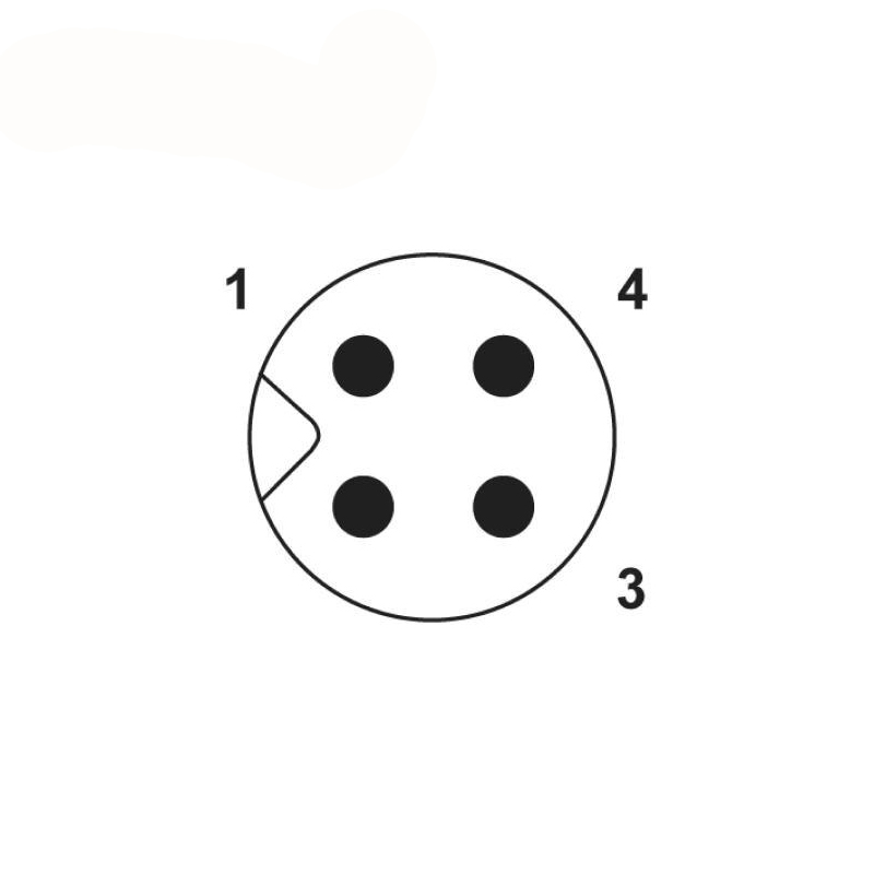 M5 3pins A code male right angle cable,unshielded,PVC,-40°C~+105°C,26AWG 0.14mm²,brass with nickel plated screw